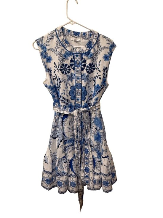 A Loves A Dresses & Skirts - Floral-Print Sleeveless Cotton Dress With Tie Waist By A Loves A Medium